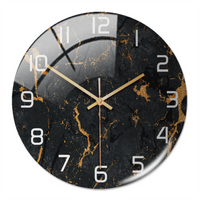 Stylish Wall Clock with Marble Texture - MarbleTime-Black Copper-State of Style
