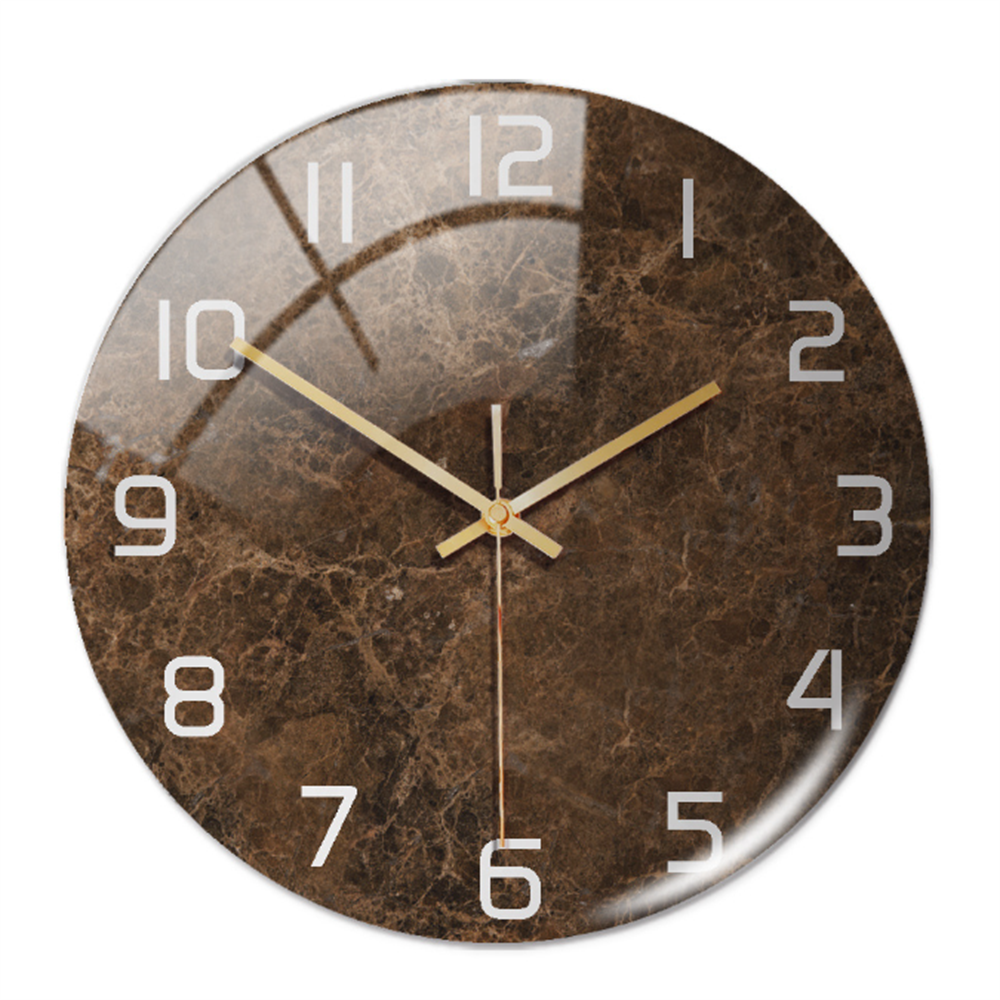 Stylish Wall Clock with Marble Texture - MarbleTime-Brown-State of Style