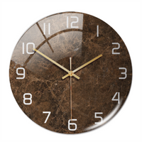 Stylish Wall Clock with Marble Texture - MarbleTime-Brown-State of Style