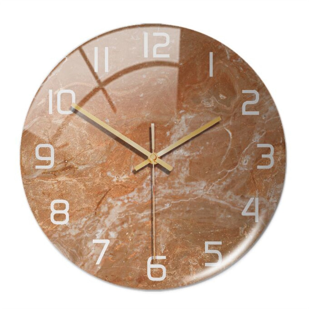 Stylish Wall Clock with Marble Texture - MarbleTime-Copper-State of Style