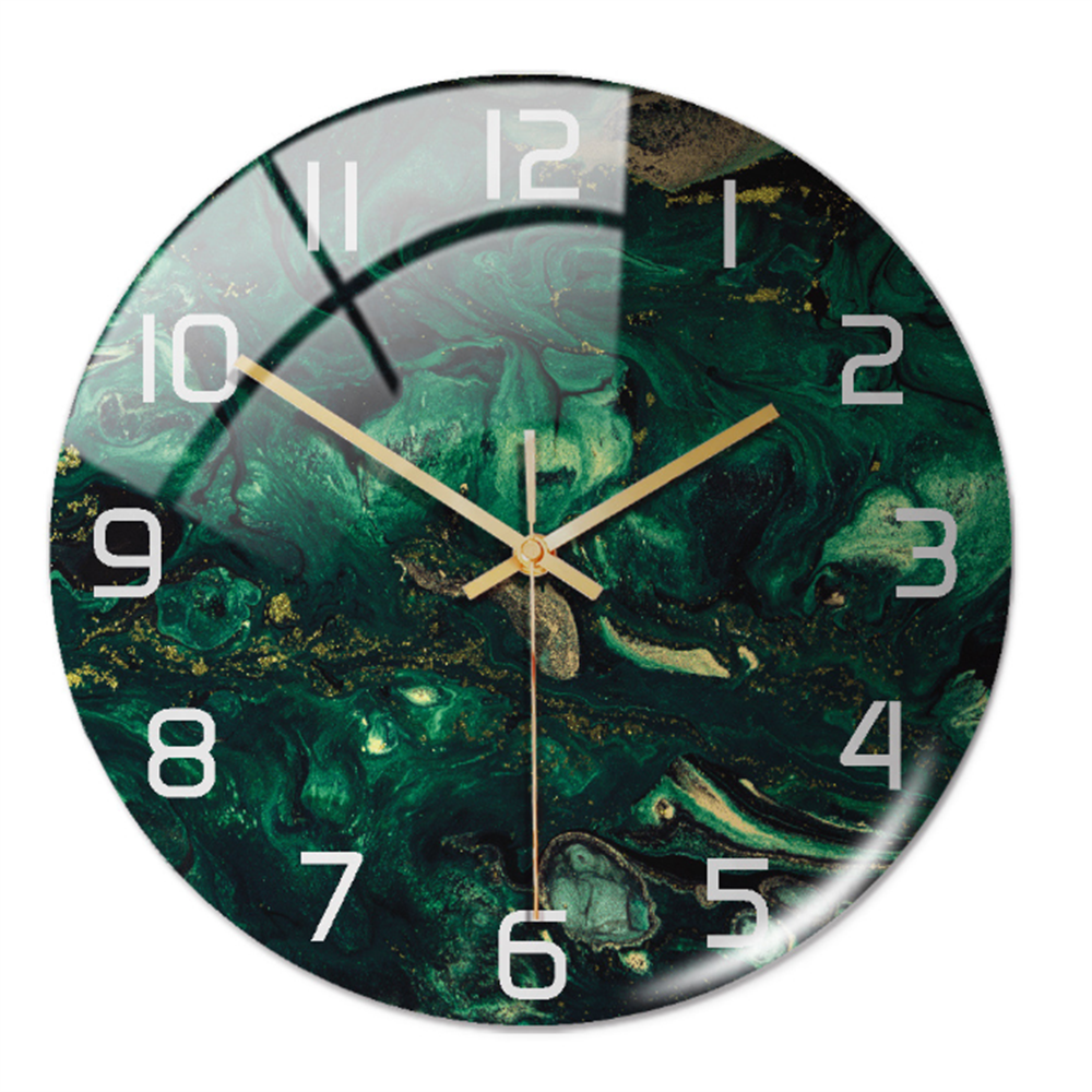 Stylish Wall Clock with Marble Texture - MarbleTime-Dark Green-State of Style