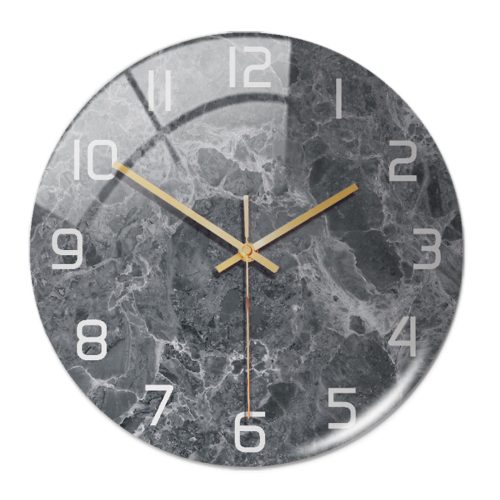 Stylish Wall Clock with Marble Texture - MarbleTime-Dark Grey-State of Style