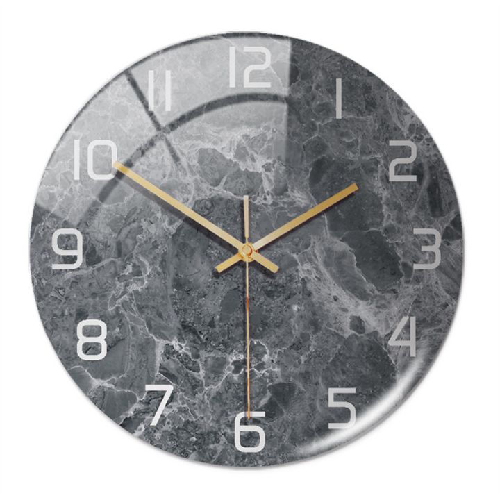 Stylish Wall Clock with Marble Texture - MarbleTime-Dark Grey-State of Style