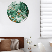 Stylish Wall Clock with Marble Texture - MarbleTime-Green-State of Style