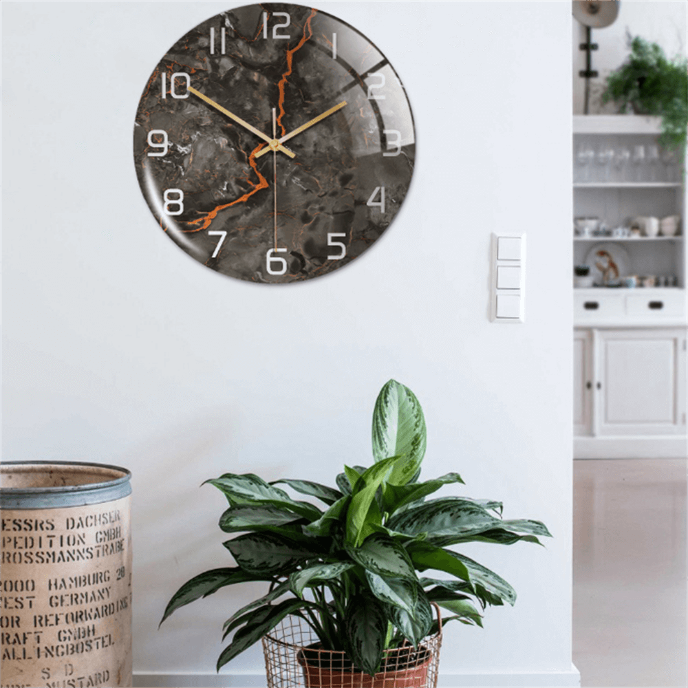 Stylish Wall Clock with Marble Texture - MarbleTime-Green-State of Style