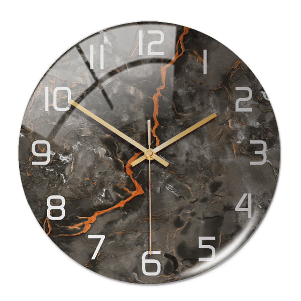 Stylish Wall Clock with Marble Texture - MarbleTime-Grey Copper-State of Style