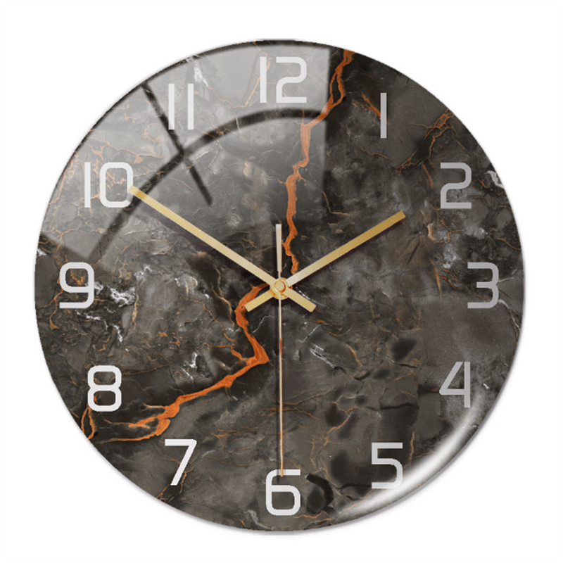 Stylish Wall Clock with Marble Texture - MarbleTime-Grey Copper-State of Style