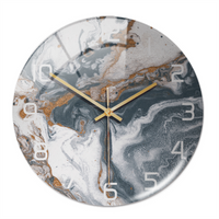 Stylish Wall Clock with Marble Texture - MarbleTime-Grey Copper White-State of Style