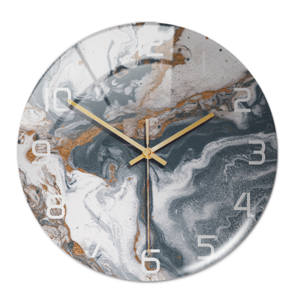 Stylish Wall Clock with Marble Texture - MarbleTime-Grey Copper White-State of Style
