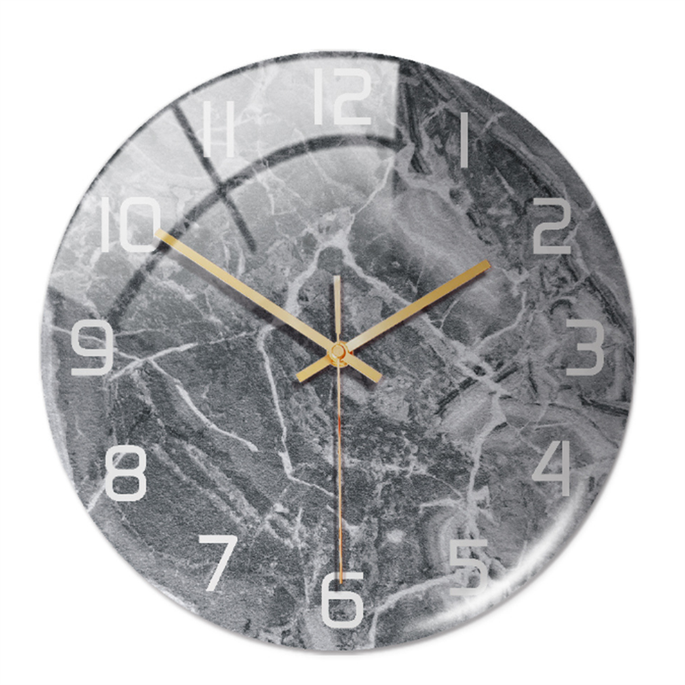 Stylish Wall Clock with Marble Texture - MarbleTime-Grey-State of Style