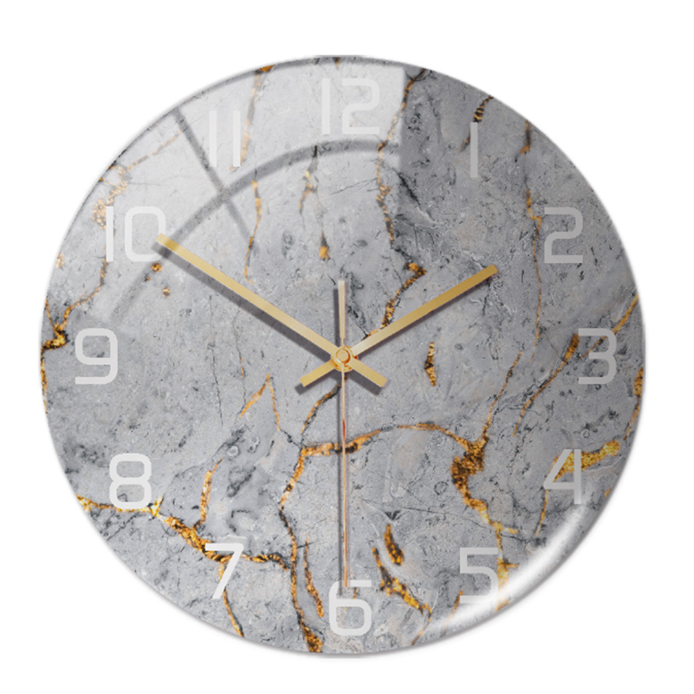 Stylish Wall Clock with Marble Texture - MarbleTime-Light Grey-State of Style