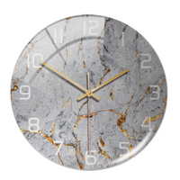 Stylish Wall Clock with Marble Texture - MarbleTime-Light Grey-State of Style
