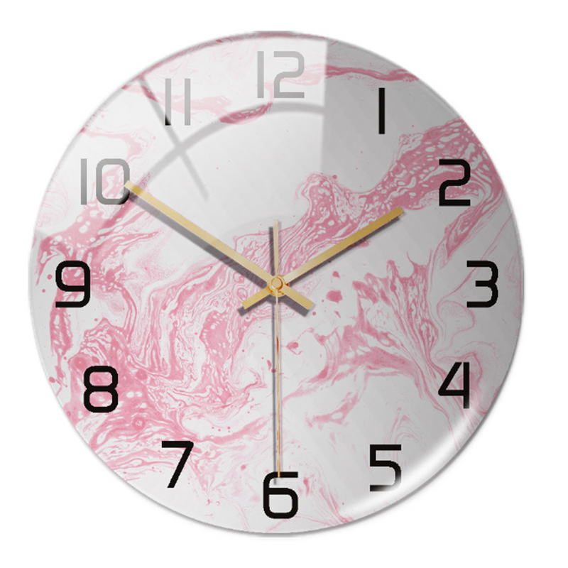Stylish Wall Clock with Marble Texture - MarbleTime-Pink-State of Style