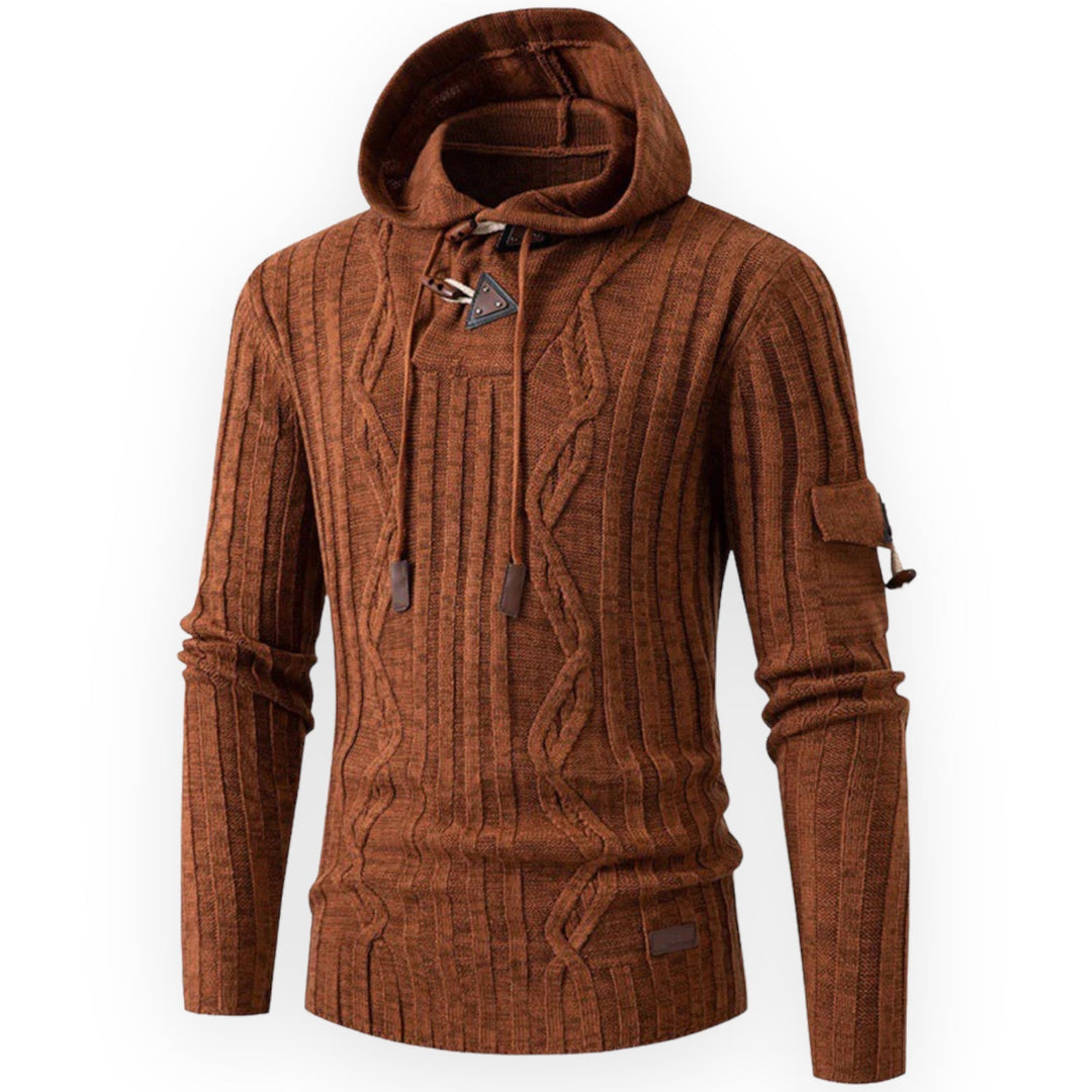 Stylish Warm Fleece Hoodie for Men - AlpineTrail-Brown-S-State of Style