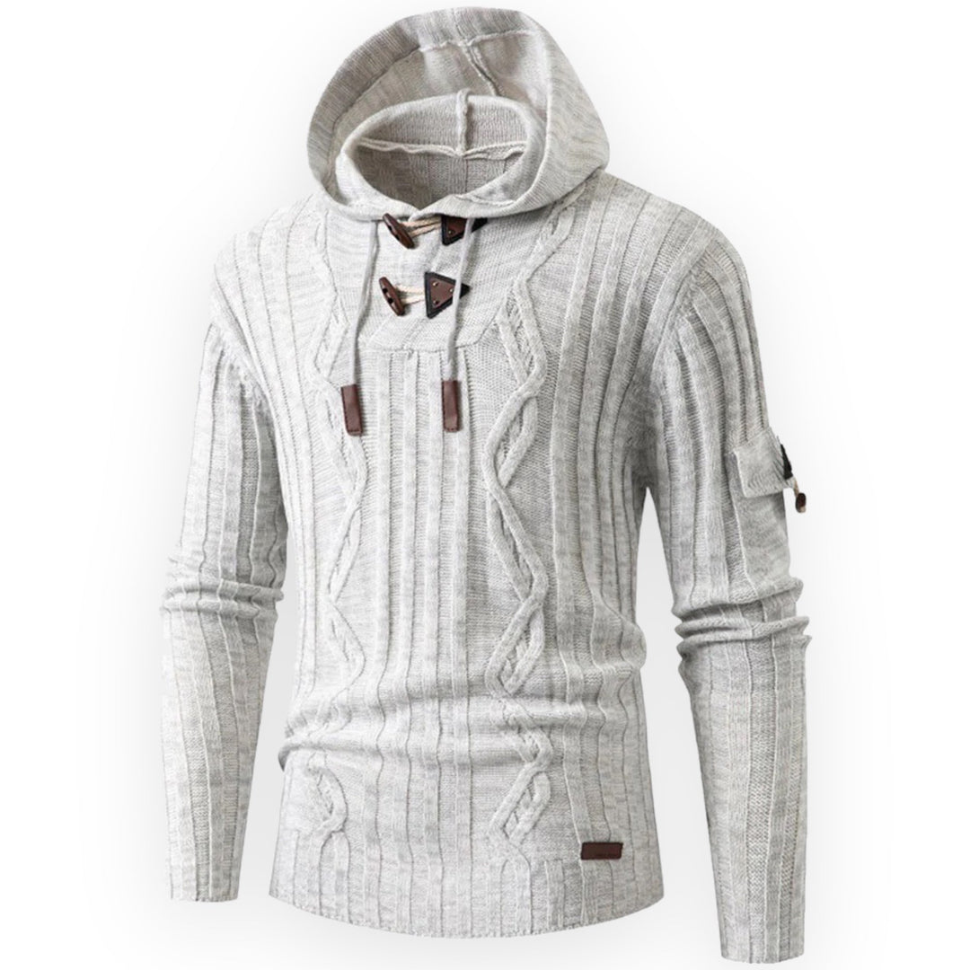 Stylish Warm Fleece Hoodie for Men - AlpineTrail-White-S-State of Style
