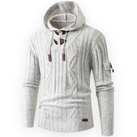 Stylish Warm Fleece Hoodie for Men - AlpineTrail-White-S-State of Style