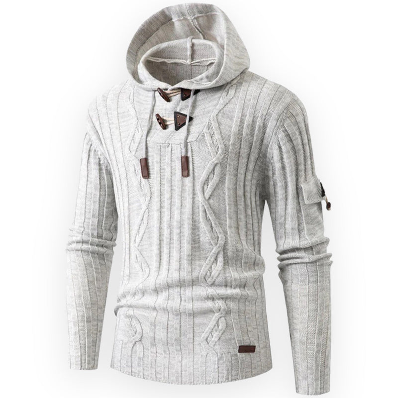 Stylish Warm Fleece Hoodie for Men - AlpineTrail-White-S-State of Style