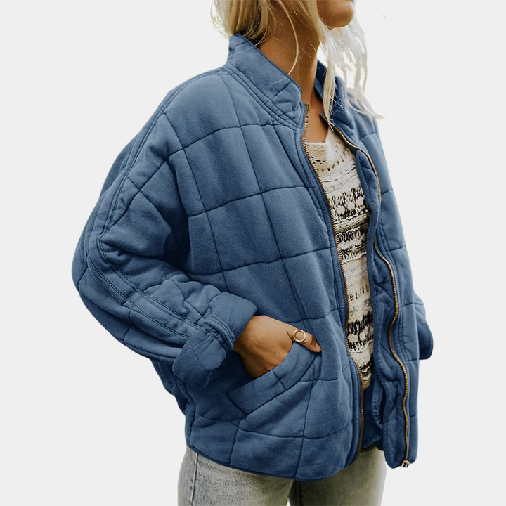 Stylish Warm Women's Coat - Mara-Blue-S-State of Style