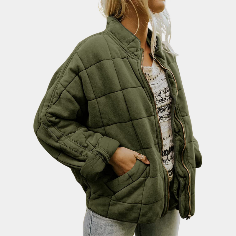 Stylish Warm Women's Coat - Mara-Green-S-State of Style