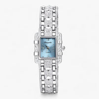 Stylish Watch with Rectangular Dial and Crystals – Camille-Blue-State of Style