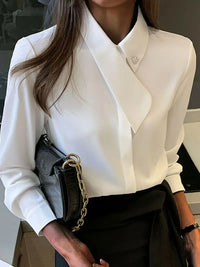Stylish White Women's Blouse - Emilia-L-State of Style