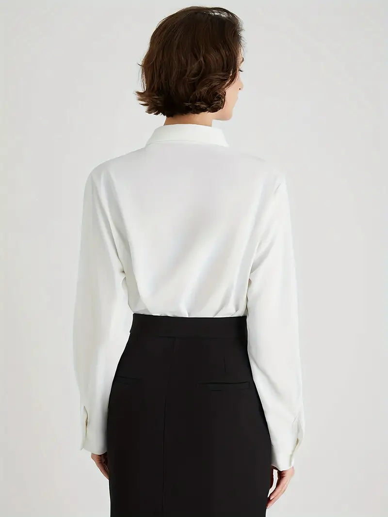 Stylish White Women's Blouse - Emilia-M-State of Style