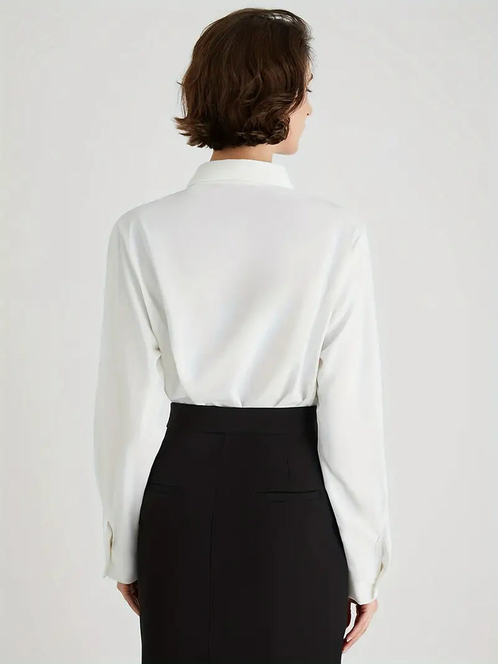 Stylish White Women's Blouse - Emilia-M-State of Style
