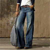 Stylish Wide Denim Trousers - NovaDenim-Blue-S-State of Style