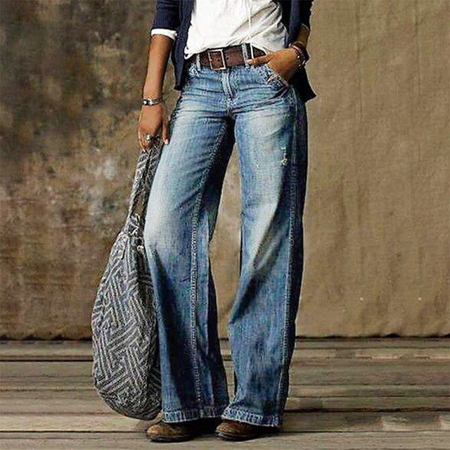 Stylish Wide Leg Denim Pants - NovaDenim-Light Blue-S-State of Style