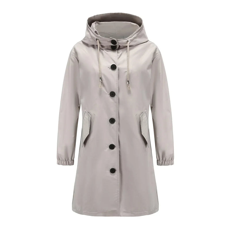 Stylish Windproof Trench Coat - Livia-Grey-S-State of Style