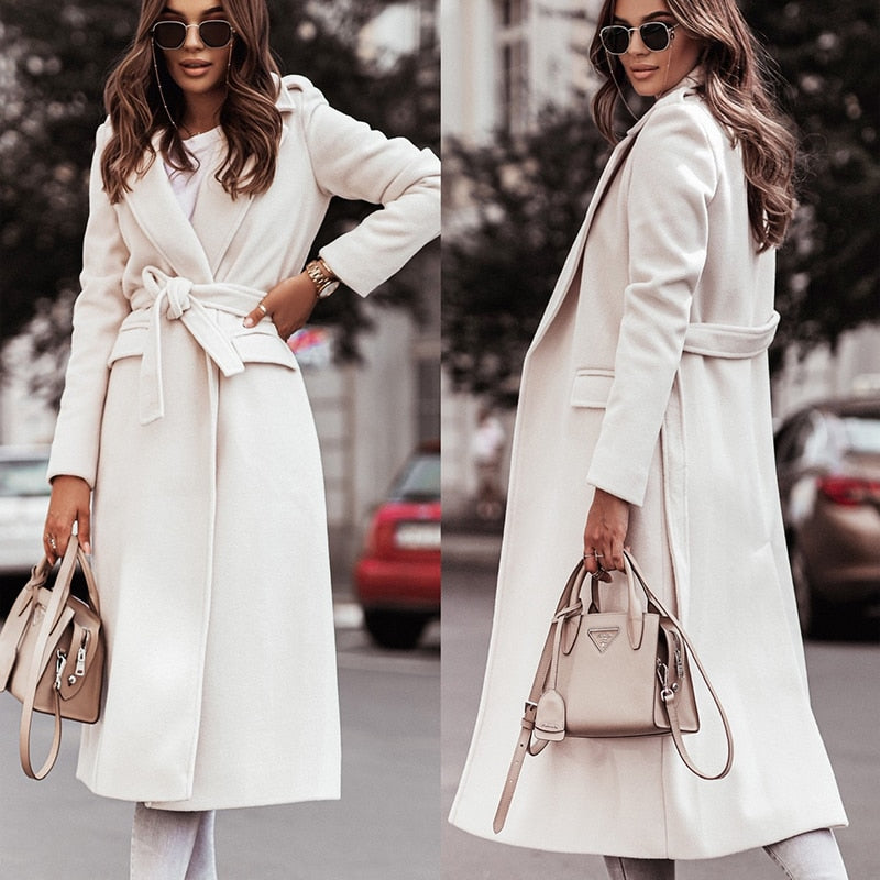 Stylish Winter Coat | Long and Warm Women's Jacket-White-S-State of Style