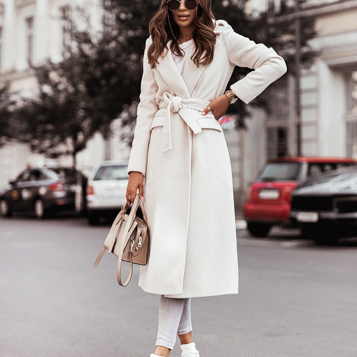 Stylish Winter Coat | Long and Warm Women's Jacket-White-S-State of Style
