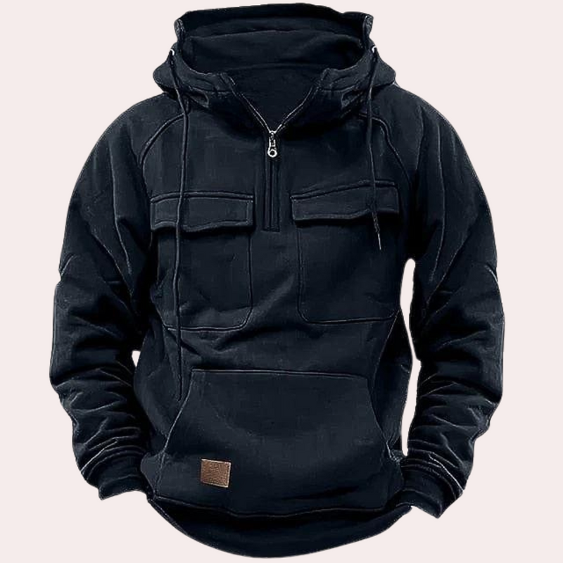 Stylish Winter Hoodie for Men - Finn-Black-S-State of Style