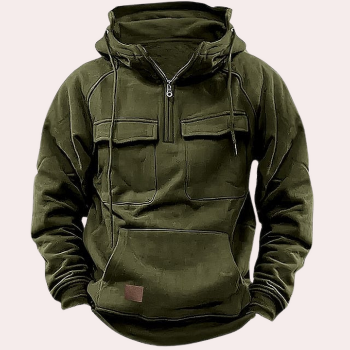 Stylish Winter Hoodie for Men - Finn-Dark Green-S-State of Style