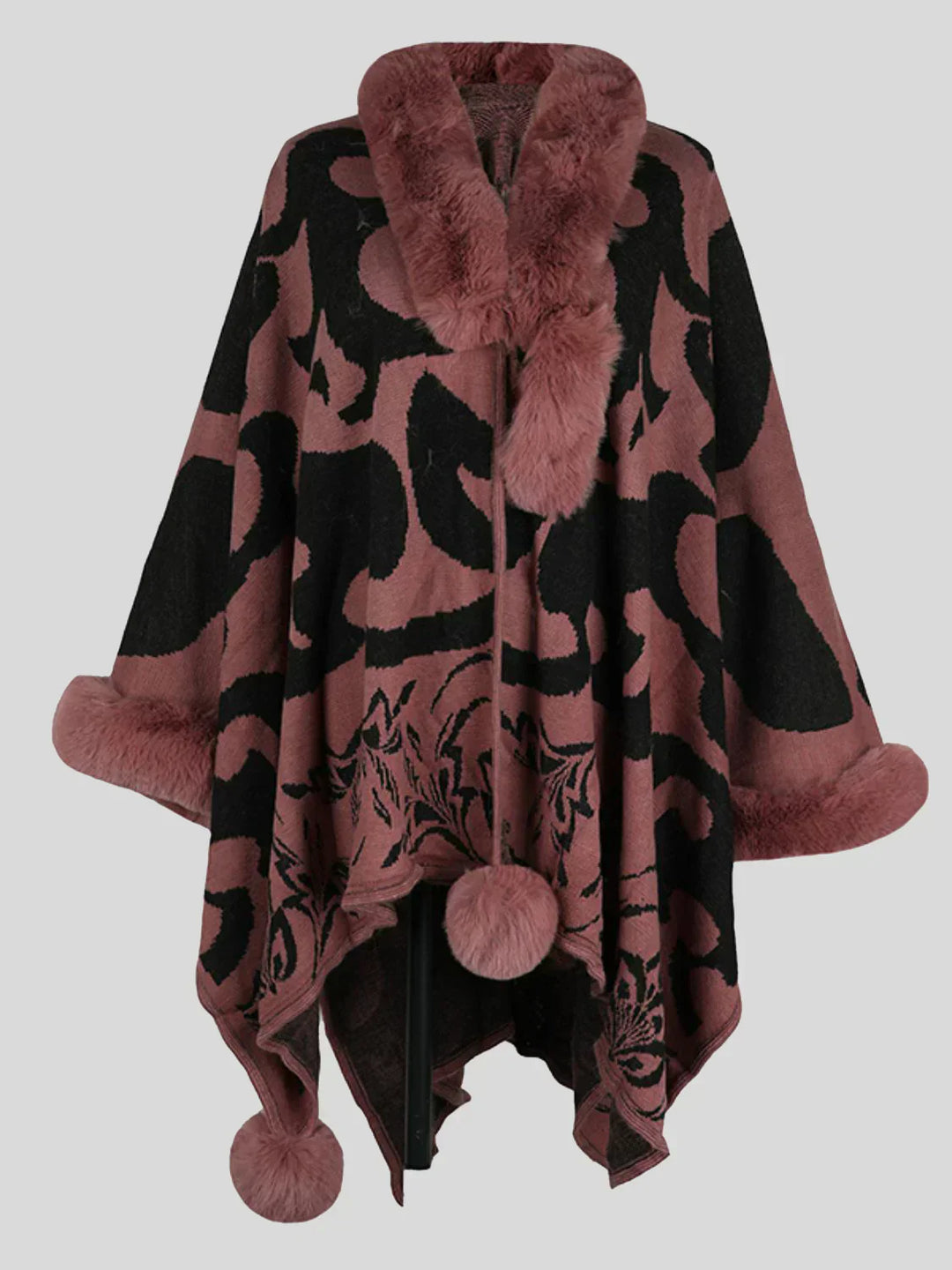 Stylish Winter Poncho for Women - Elora-Mauve-S-State of Style