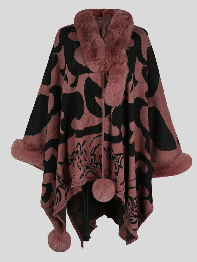 Stylish Winter Poncho for Women - Elora-Mauve-S-State of Style