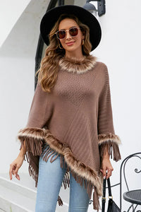 Stylish Winter Poncho for Women - Sophie-Light Brown-S-State of Style