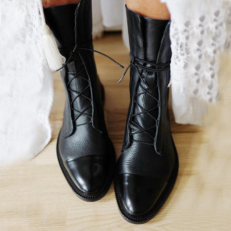 Stylish Women's Ankle Boots - Vivienne-Black-4-State of Style