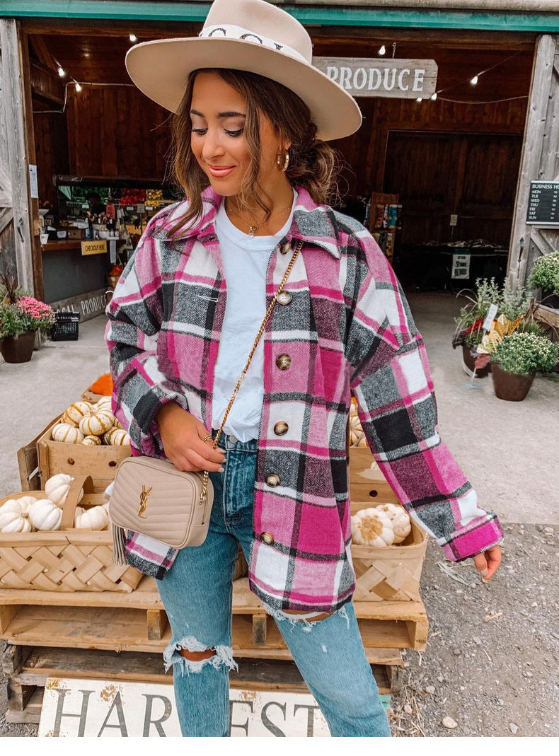 Stylish Women's Autumn Cardigan - Sophie-Hot Pink Accent-S-State of Style