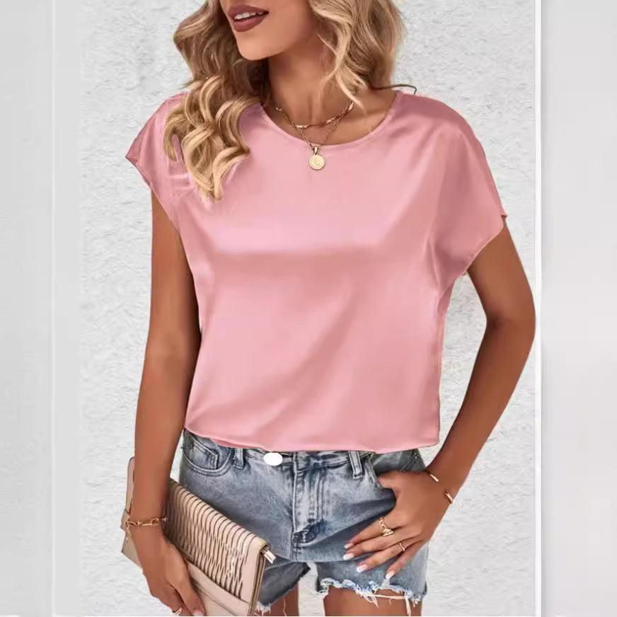 Stylish women's batwing sleeve top with a round neck – Milena-Black-S-State of Style
