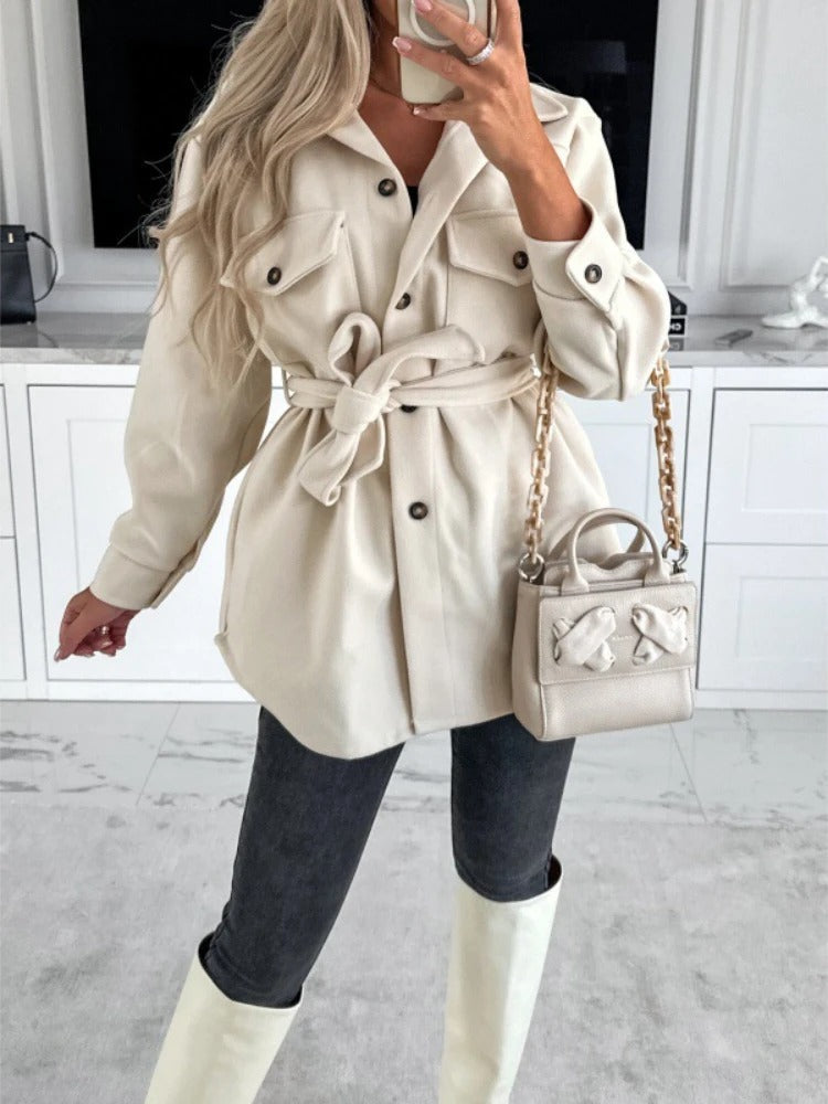 Stylish Women's Blazer - Elina-Khaki-S-State of Style