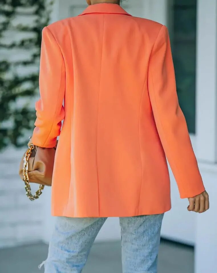 Stylish Women's Blazer - Emilia-Orange-S-State of Style