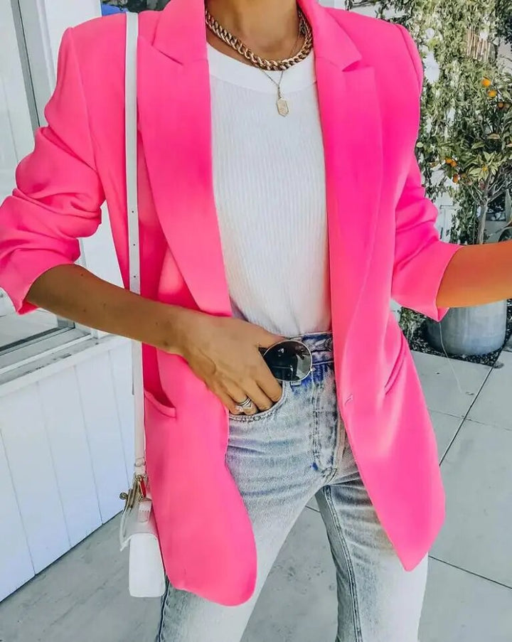 Stylish Women's Blazer - Emilia-Pink-S-State of Style
