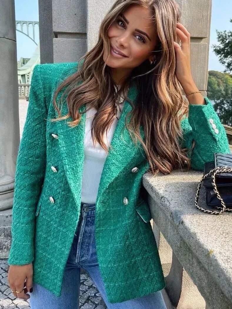 Stylish Women's Blazer | Femke's Jacket-Green-XS-State of Style