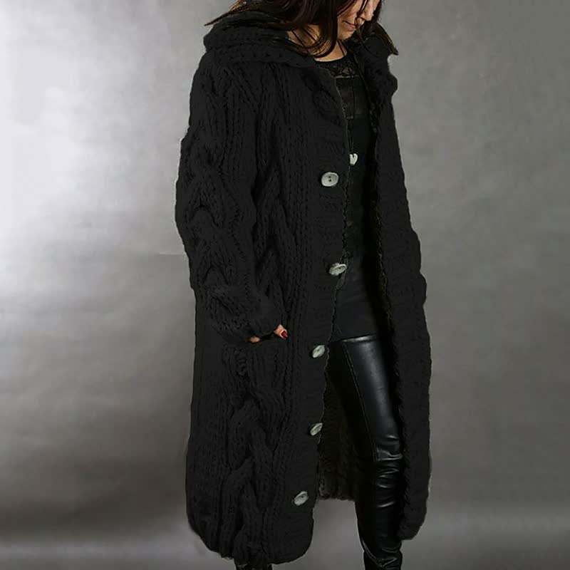 STYLISH WOMEN'S COAT WITH MODERN DESIGN-Black-S-State of Style