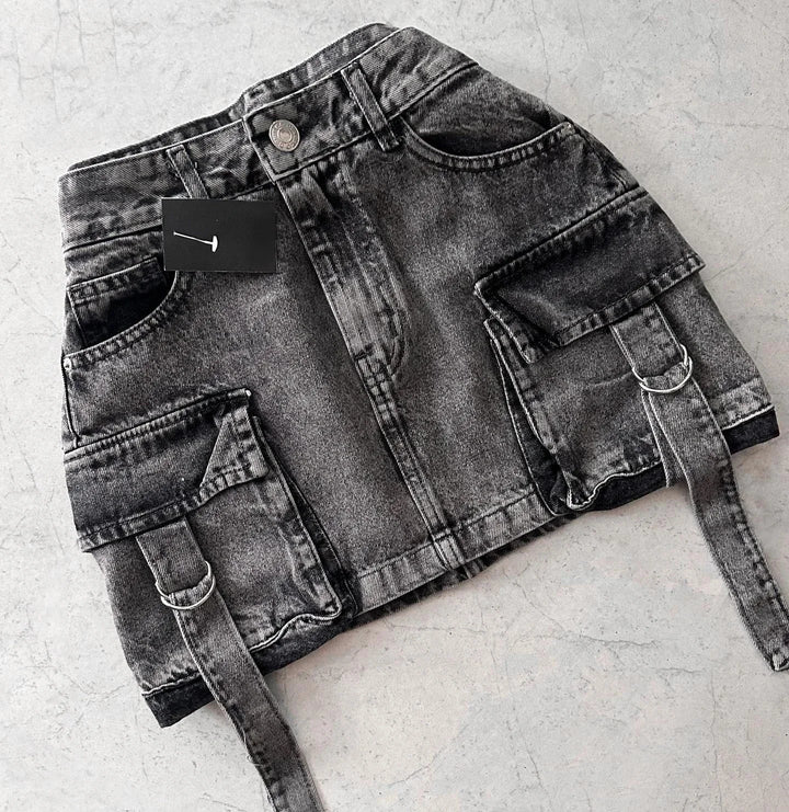 Stylish Women's Denim Skirt - Celeste-Black-S-State of Style