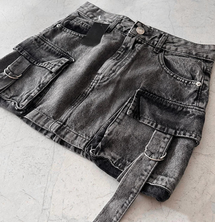 Stylish Women's Denim Skirt - Celeste-Black-S-State of Style
