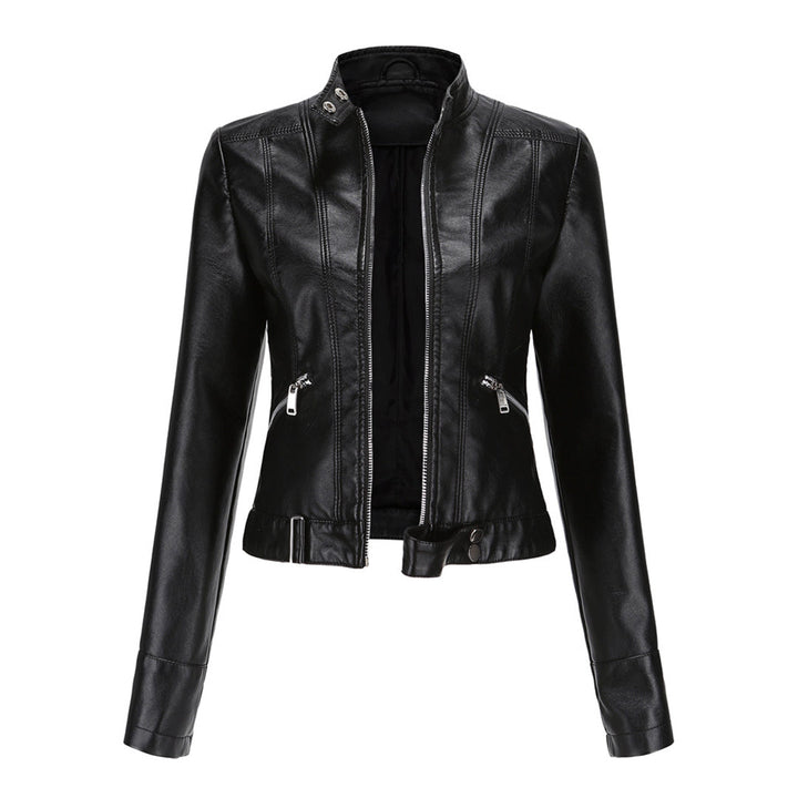 Stylish women's leather jacket in classic design – Marlene-Black-M-State of Style