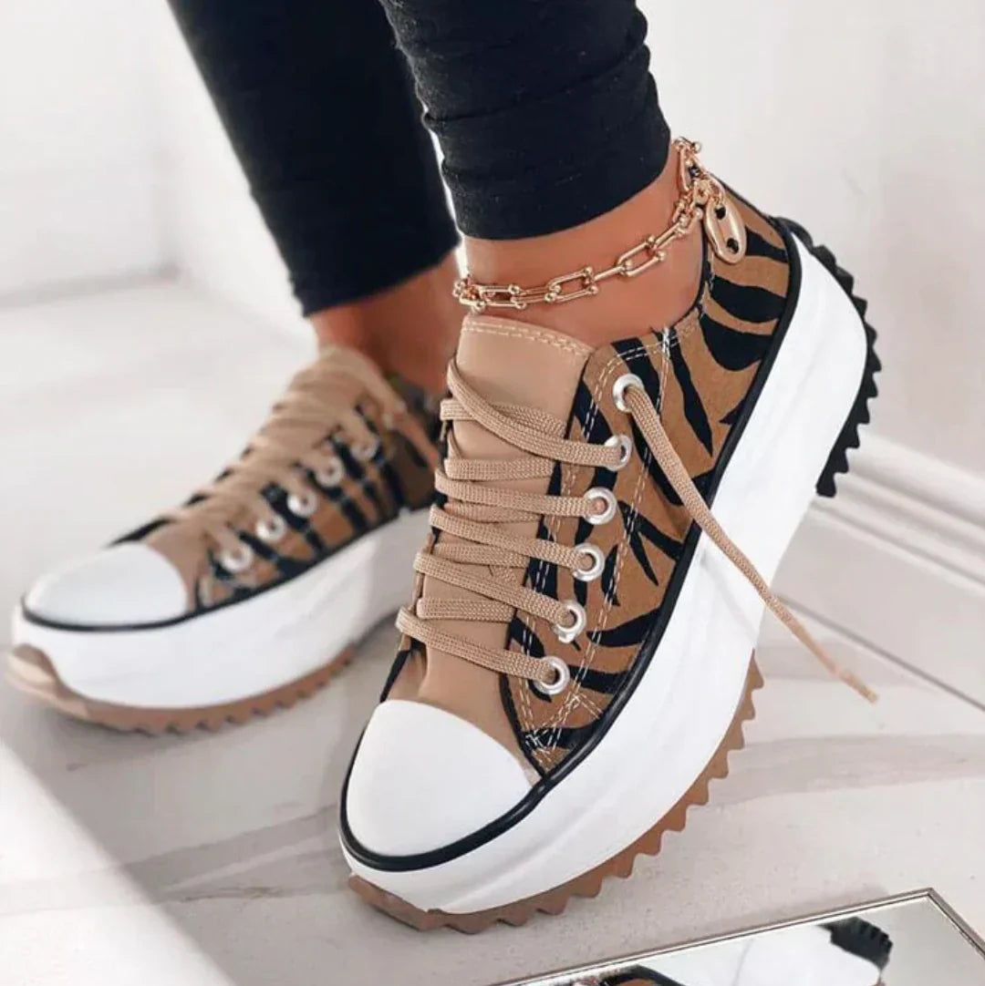 Stylish Women's Platform Sneakers – Arlette-Tiger Stripes-5-State of Style