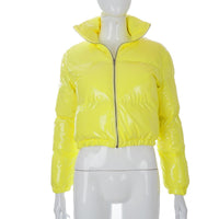 Stylish Women's Puffer Jacket | Warm Bomber Coat-Neon Green-S-State of Style